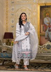 Somya By Afsana Black And White Embroidered Organza Readymade Suits Wholesale Market In Surat
